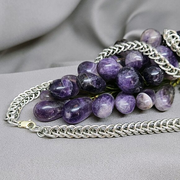 NWOT Unisex Necklace!  Handmade Chainmaille of Shinny Aluminum Rings - 20" long - Picture 11 of 14